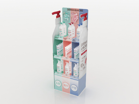 Modern skin care products shelf display rack