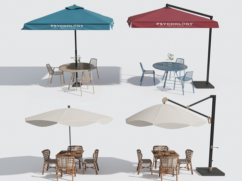 Modern umbrellas awning outdoor tables and chairs