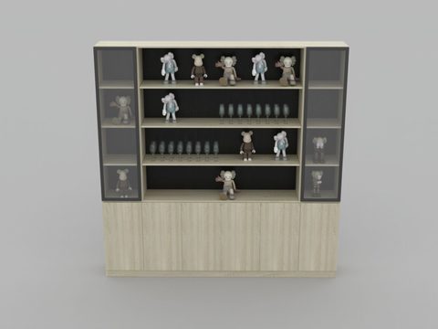 Modern Minimalist Solid Wood Wine Cabinet Free