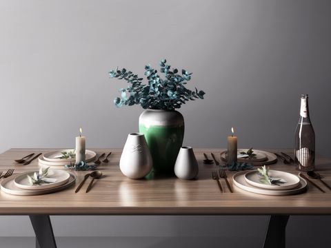 Nordic Candle Ornaments Tableware Combination