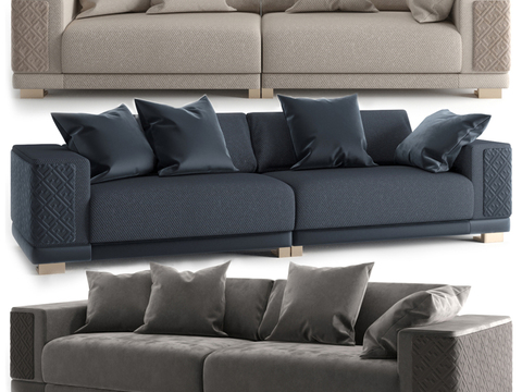 Fendi modern fabric two-seat sofa