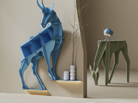 Cartoon bookcase deer bookshelf