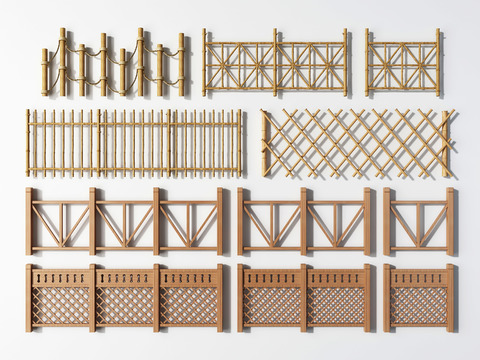 Neo-Chinese Style solid wood fence fence guardrail