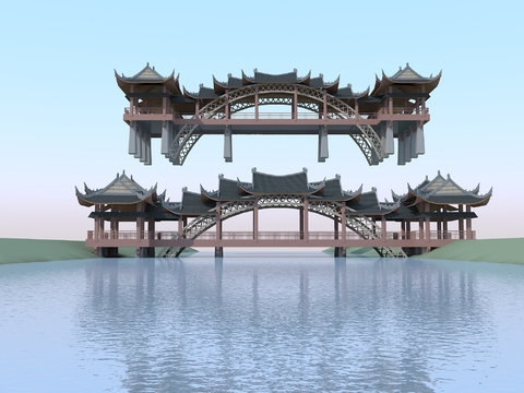 Chinese ancient building bridge free of charge