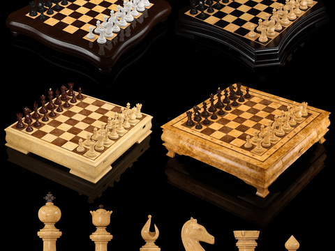 Modern Solid Wood Chess