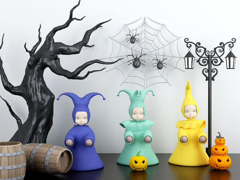 Modern Halloween character spider ornaments