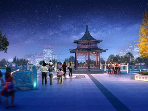 chinese pavilion pavilion park psd