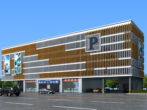 Modern Three-dimensional Parking Building Parking Field