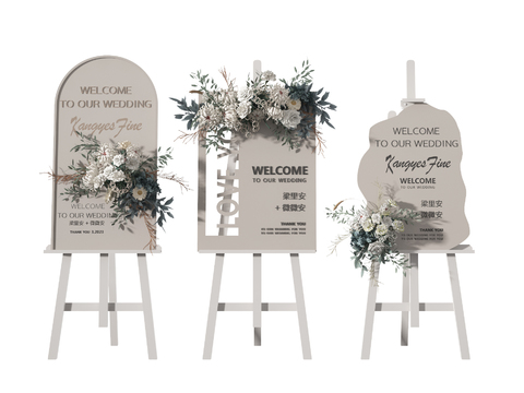 Wedding Flower Sign Art Display Sign Flower Basket