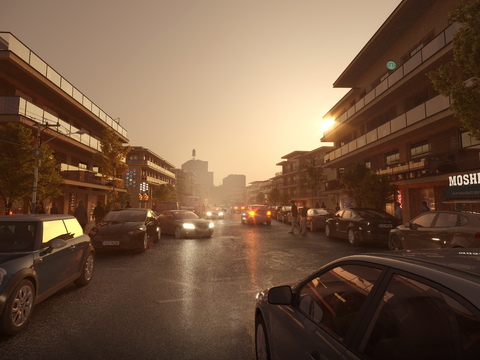 Commercial Street Pedestrian Street Night View