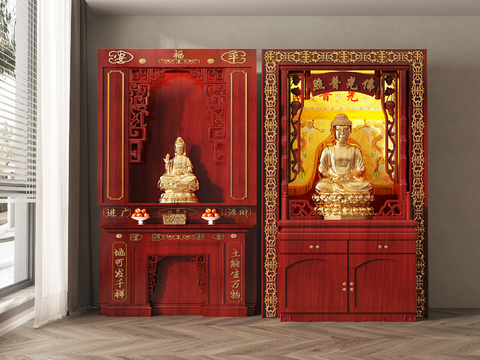 Chinese-style shrine Buddha statue cabinet Bodhisattva