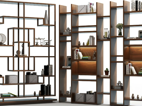 New Chinese-style Bookshelf Decorative Rack