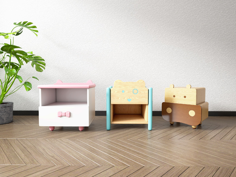 Modern children's cartoon bedside table