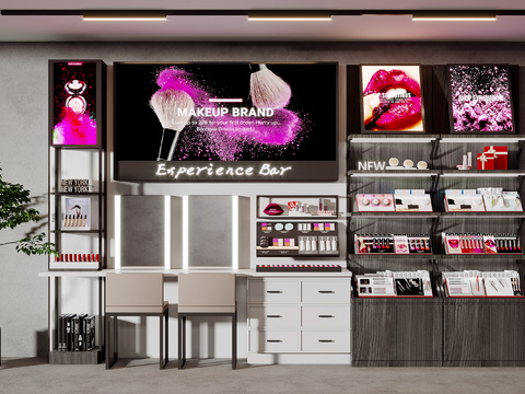 Modern cosmetics showcase