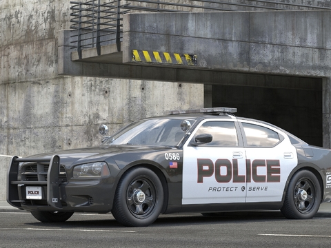 Modern American Police Car