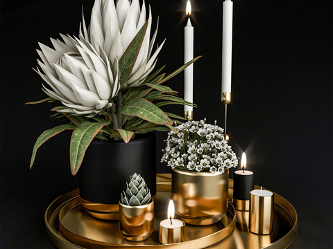 Modern potted candle ornaments