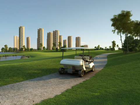 Modern golf course landscape