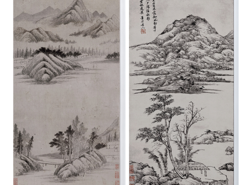 New Chinese landscape decorative painting free