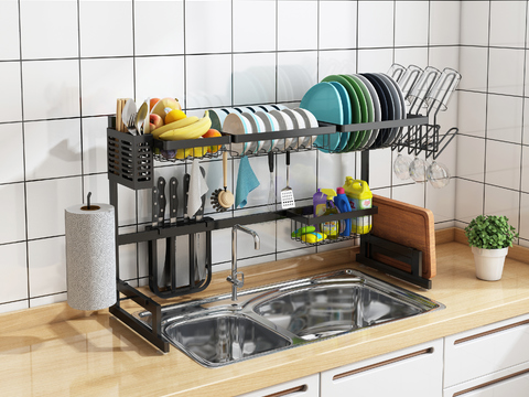 Modern sink drain rack storage rack