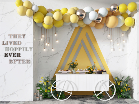 Modern Balloon Cart Photography Background Art Display