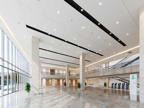 Modern Hospital Lobby Front Desk