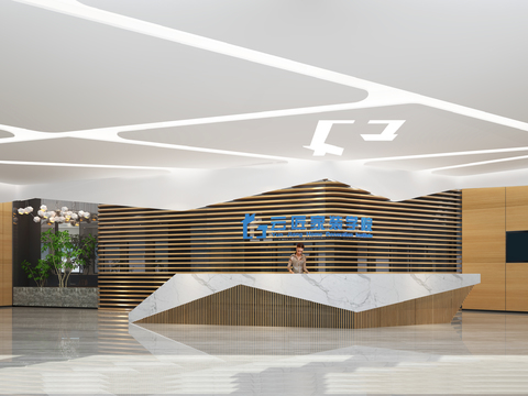 Modern Office Lobby Front Desk