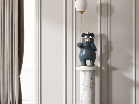 Modern doll bear sculpture