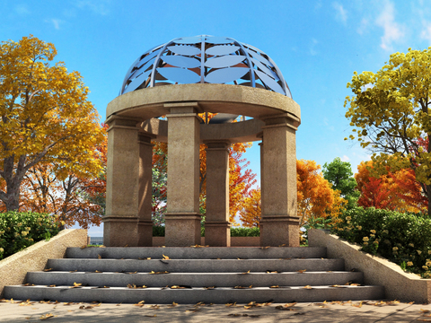 European-style Dome Pavilion Garden Landscape