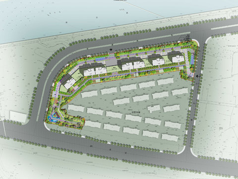 modern architecture landscape plan psd