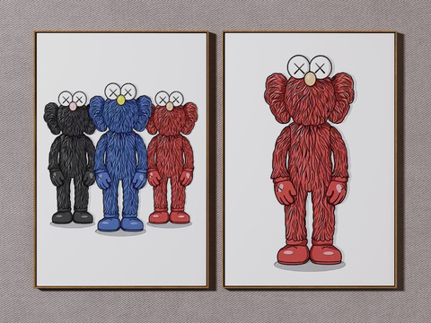 Modern KAWS Decorative Painting