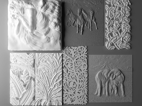 modern carved relief