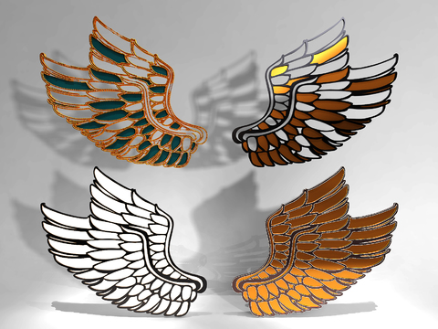 Modern Metal Wings Wall Decoration Pendant