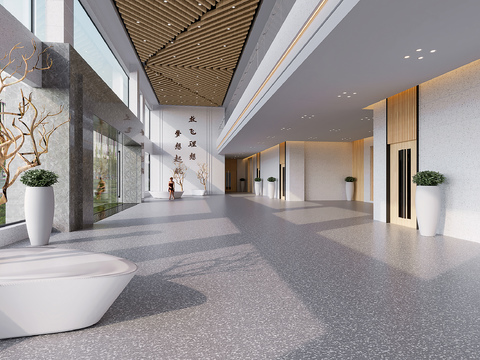 Modern school office building lobby front desk