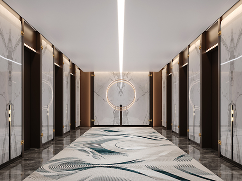 Modern Hotel Elevator Hall