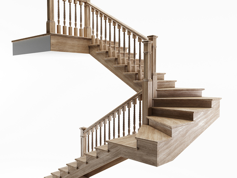 Solid wood staircase