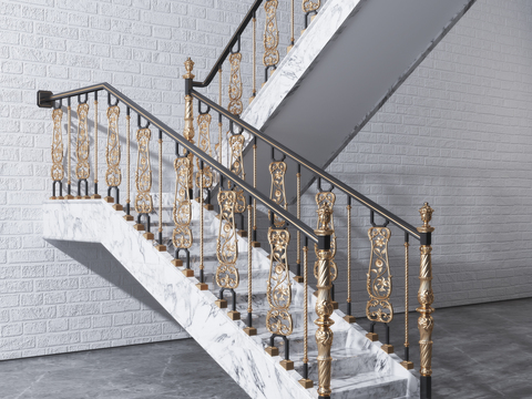 Jianou metal carved stair guardrail