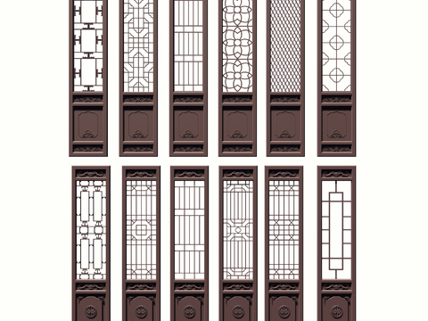 Chinese-style hollowed-out lattice screen partition