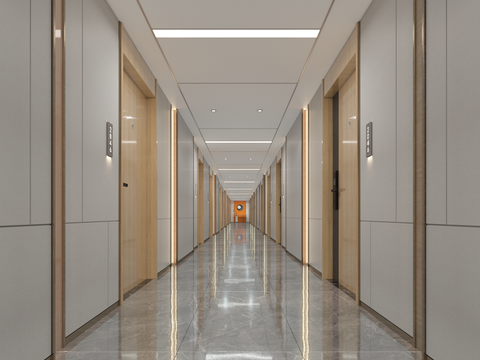 Modern hotel aisle corridor free