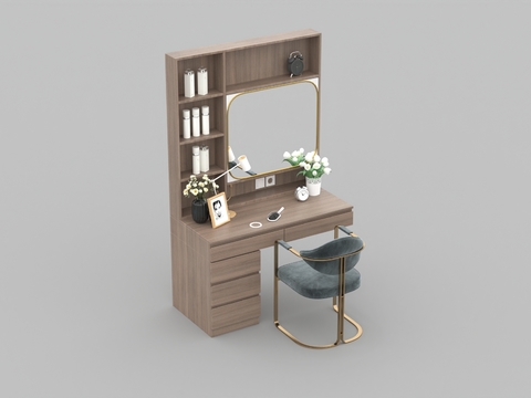 Nordic Affordable Luxury Style Solid Wood Dressing Table Free