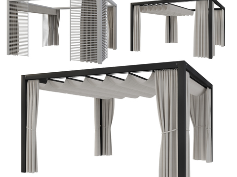 Modern outdoor pavilion awning