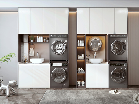 Modern Laundry Cabinet Washing Machine