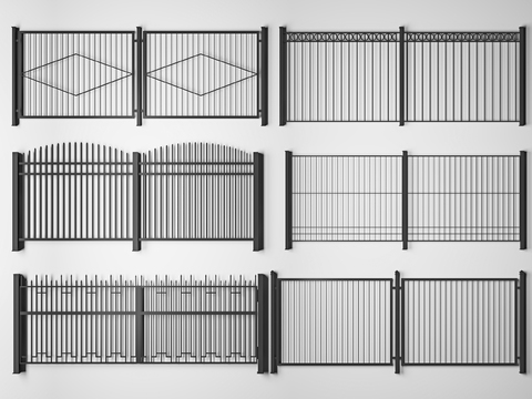 Modern wrought iron fence