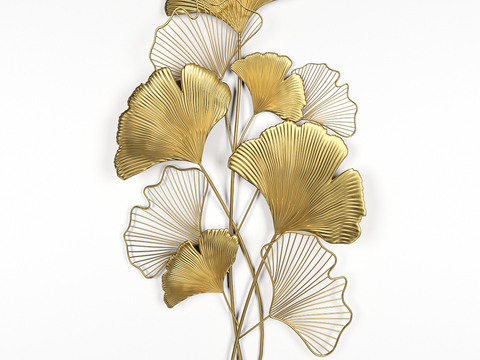 Modern Metal Ginkgo Leaf Wall Decoration Pendant