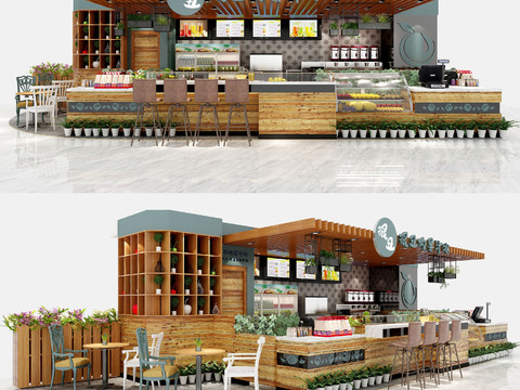 Modern Coffee Milk Tea Drink Shop