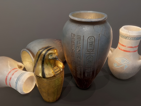 Egyptian Tomb Jar Antique Utensils