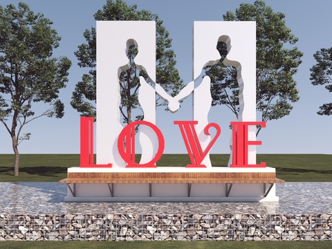 Love sculpture outdoor sketch punch point