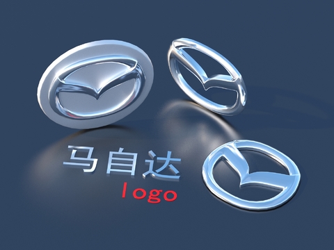 luxury car logo identification plate Mazda logo