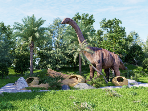 Tropical Dinosaurs Park Landscape