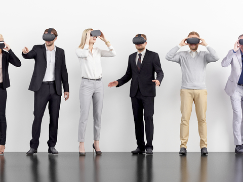 VR Glasses Figure Business People