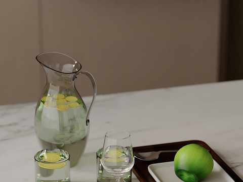 Wine glass water glass lemonade